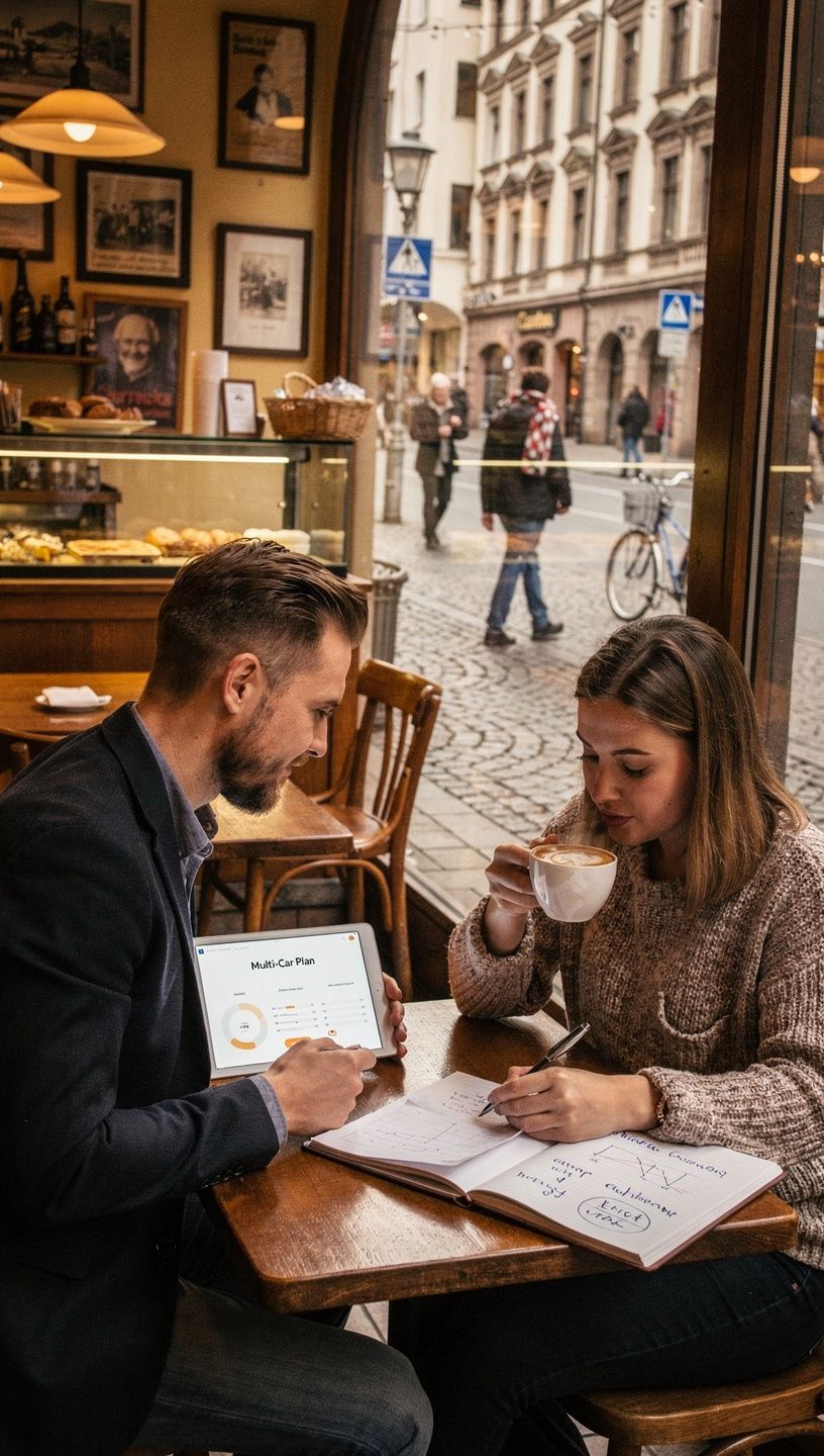 Symbolische Darstellung von Zusatzleistungen für Autoversicherungen in Deutschland.